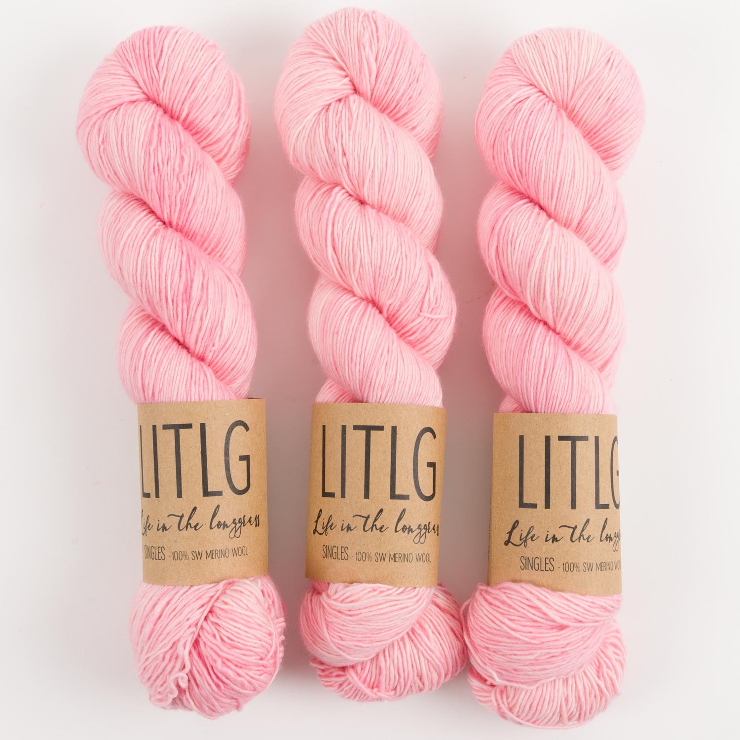 Life in The Long Grass LITLG SINGLES - SODA Merino wool Fingering pink Yarn