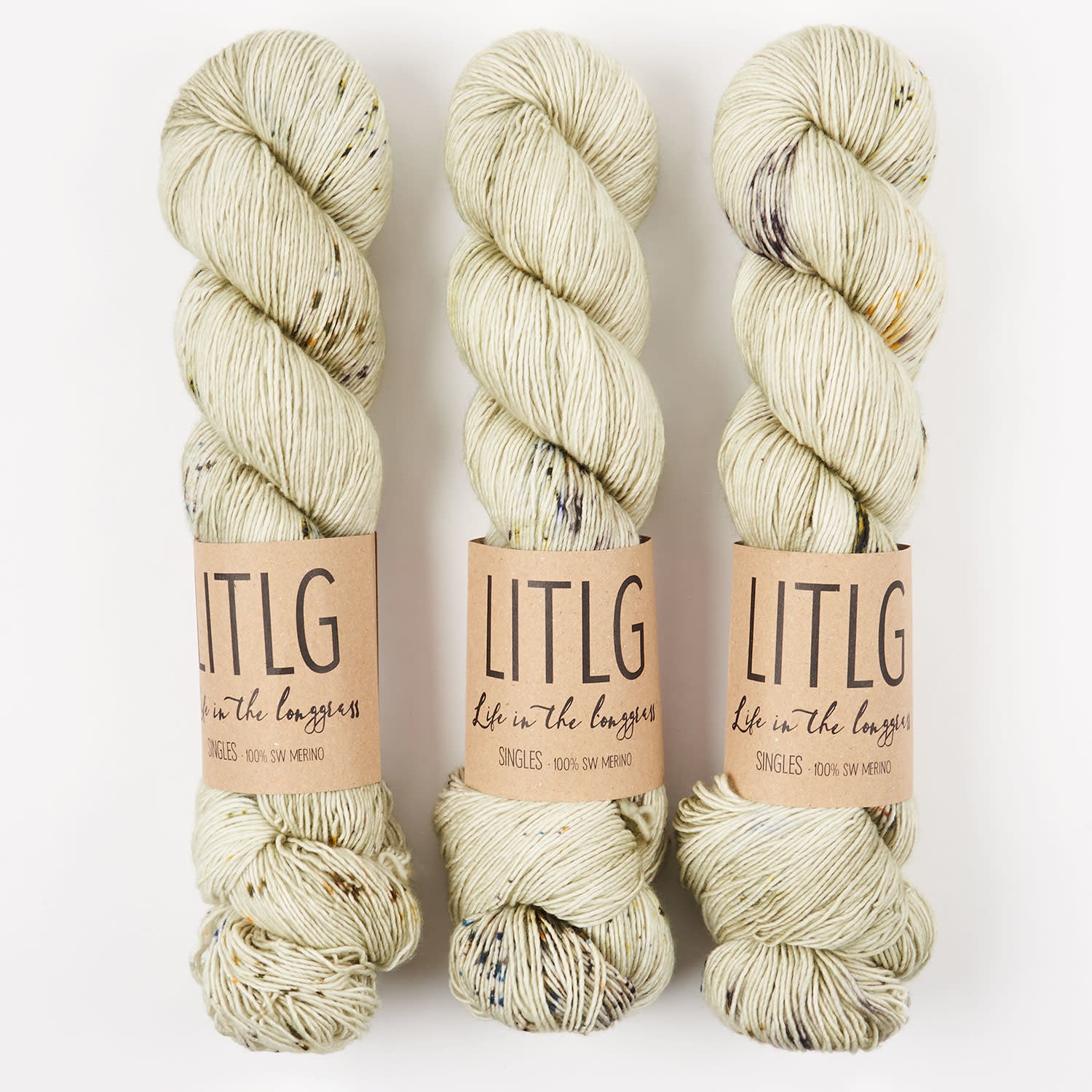 Life in The Long Grass LITLG SINGLES - BEACHGRASS Merino wool Fingering green Yarn