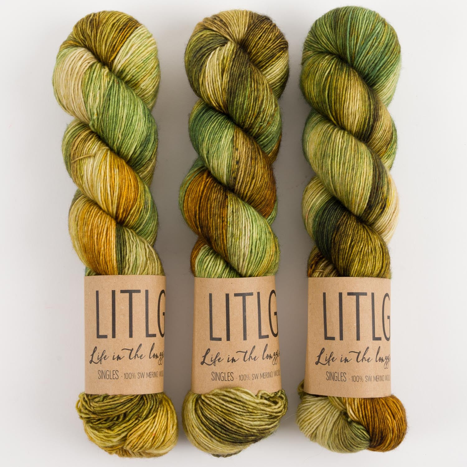 Life in The Long Grass LITLG SINGLES - CELT Merino wool Fingering green Yarn