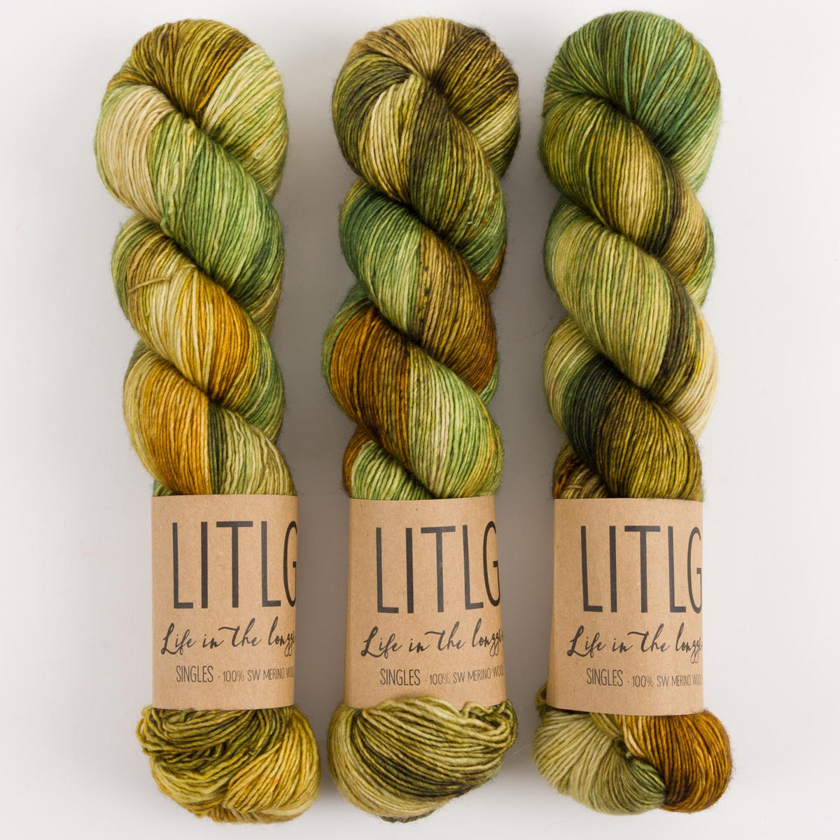 Life in The Long Grass LITLG SINGLES - CELT Merino wool Fingering green Yarn