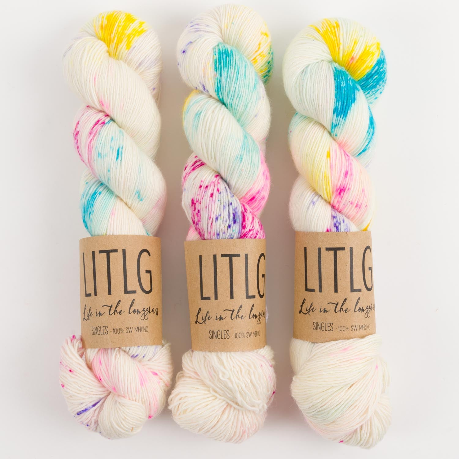 Life in The Long Grass LITLG SINGLES - CHROMA Merino wool Fingering white Yarn