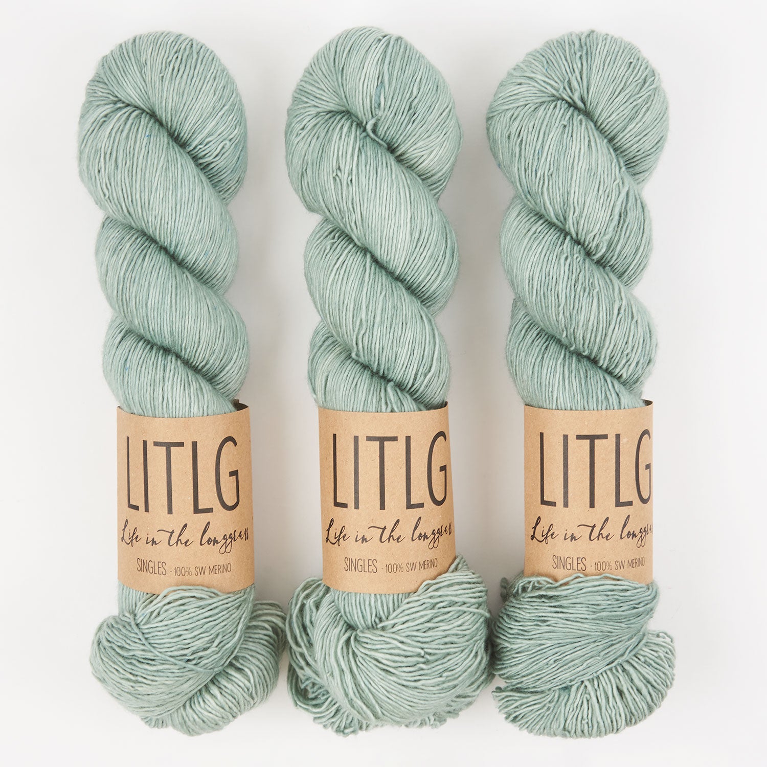 Life in The Long Grass LITLG SINGLES - COOL DAWN Merino wool Fingering blue Yarn
