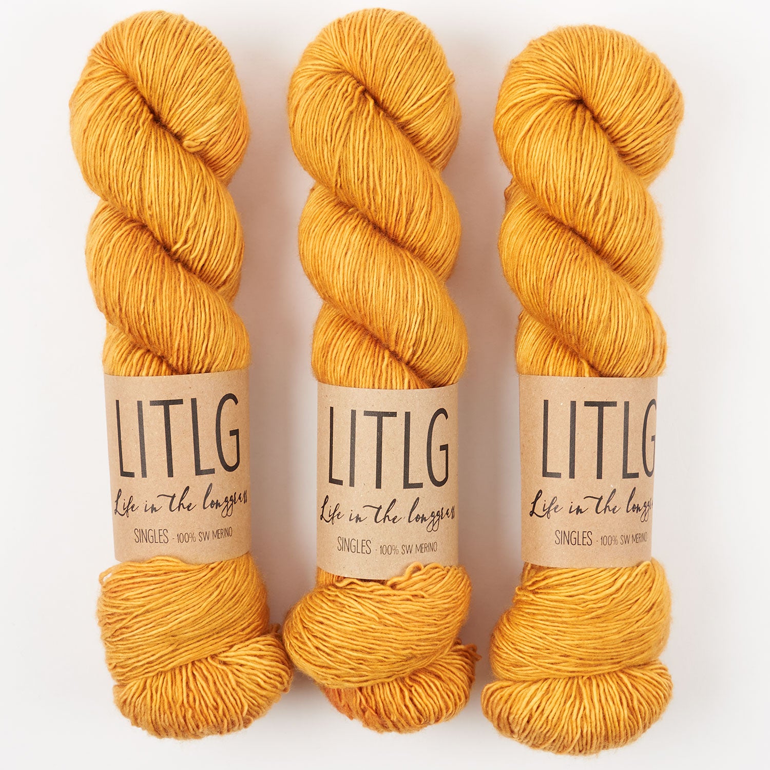 Life in The Long Grass LITLG SINGLES - HARVEST Merino wool Fingering orange Yarn