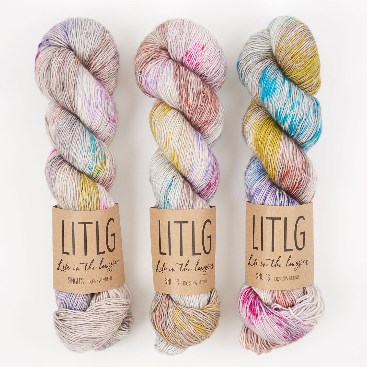 Life in The Long Grass LITLG SINGLES - MOONBOW Merino wool Fingering multicolour Yarn