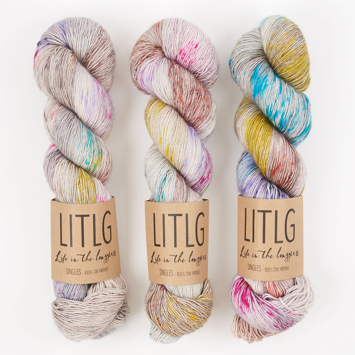 Life in The Long Grass LITLG SINGLES - MOONBOW Merino wool Fingering multicolour Yarn