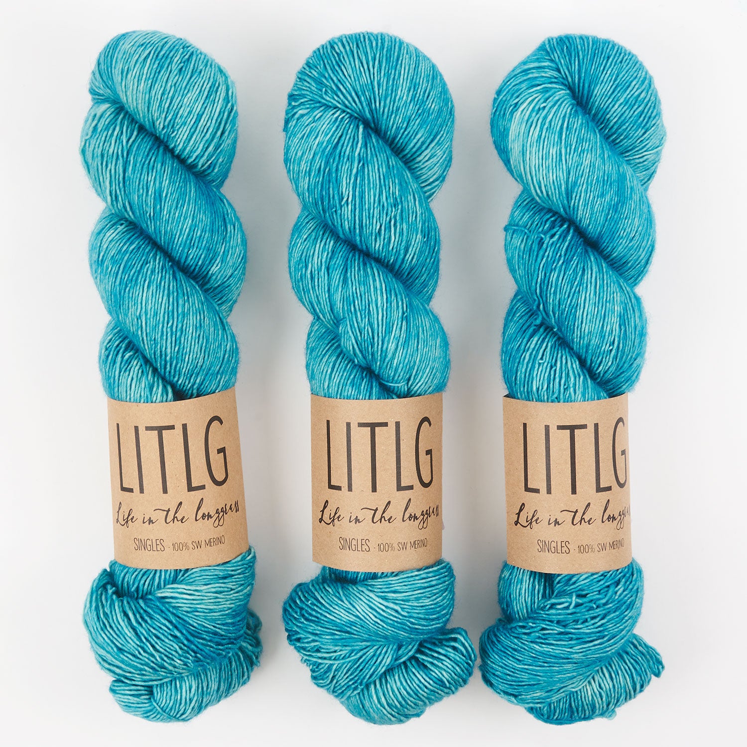 Life in The Long Grass LITLG SINGLES - NEPTUNE Merino wool Fingering blue Yarn