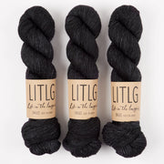 Life in The Long Grass LITLG SINGLES - NIGHT Merino wool Fingering black Yarn