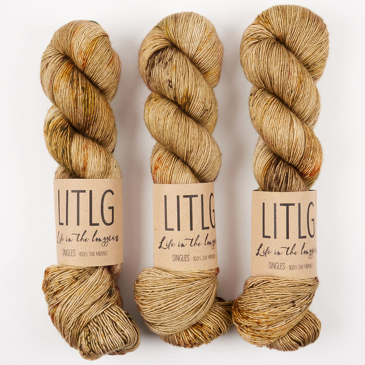 Life in The Long Grass LITLG SINGLES - SEEDHEAD Merino wool Fingering brown Yarn