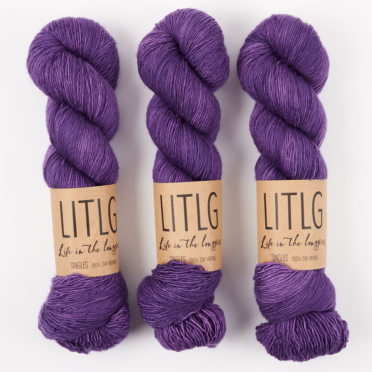 Life in The Long Grass LITLG SINGLES - ULTRA Merino wool Fingering purple Yarn