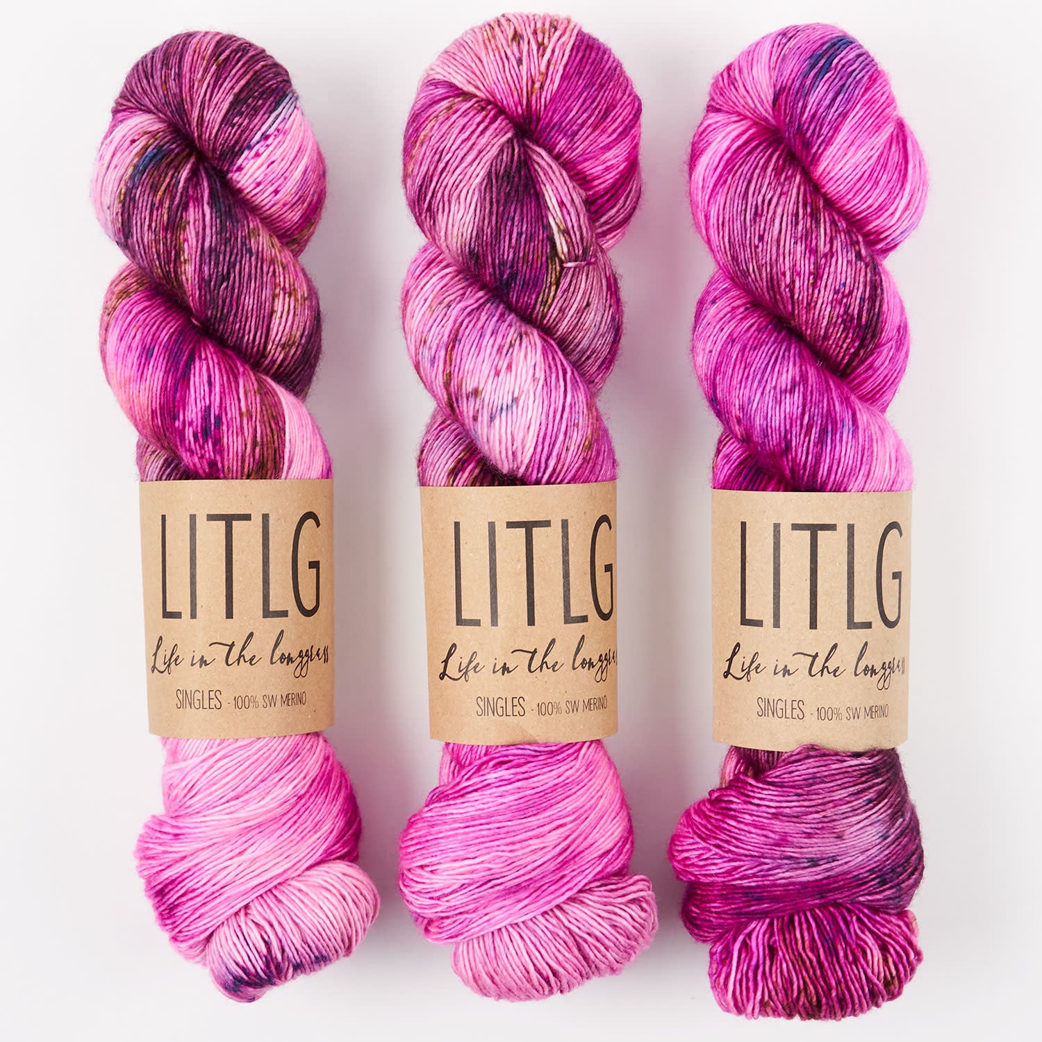 Life in The Long Grass LITLG SINGLES - WILD ROSEBAY Merino wool Fingering pink Yarn