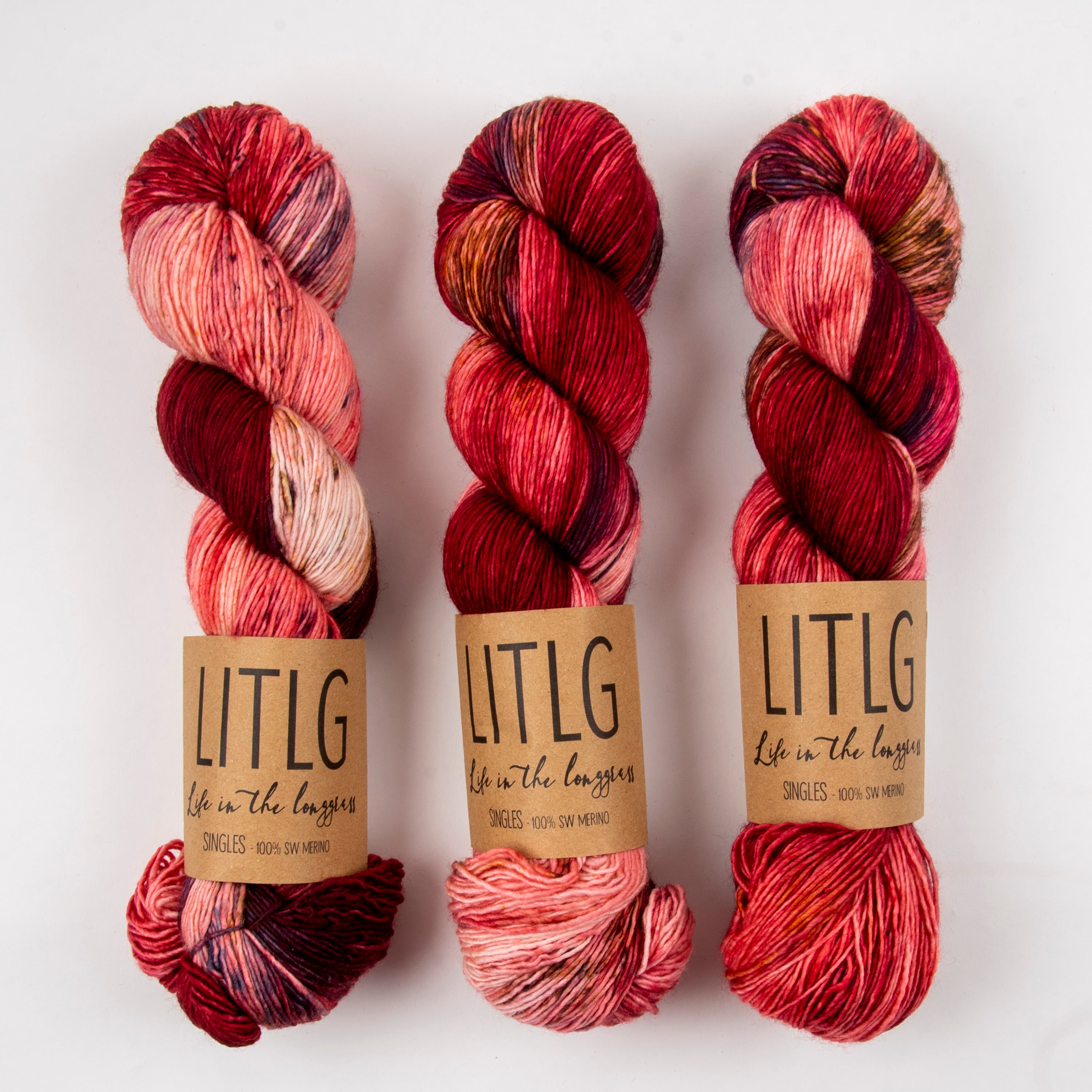 Life in The Long Grass LITLG SINGLES - THORN Merino wool Fingering red Yarn