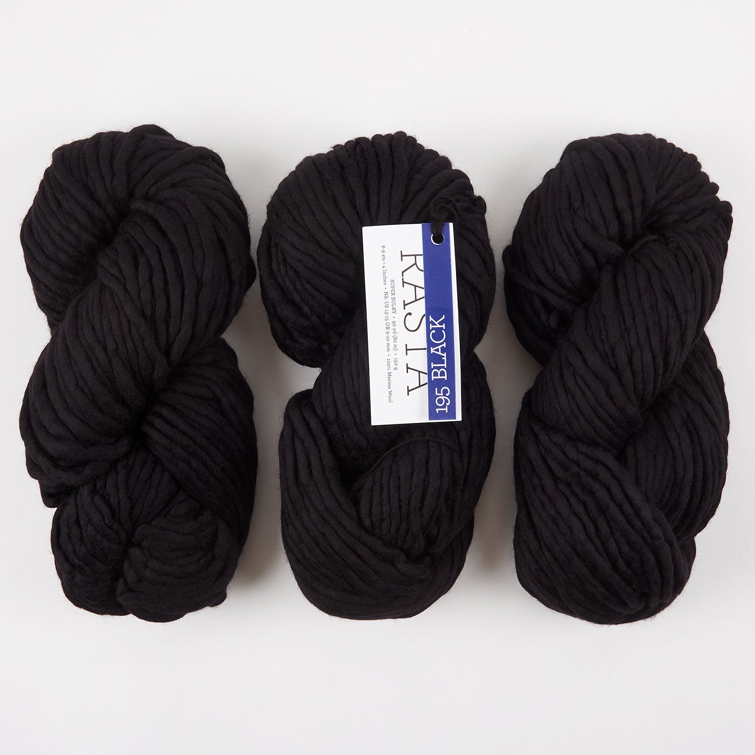 Malabrigo RASTA - BLACK Merino wool Chunky black Yarn