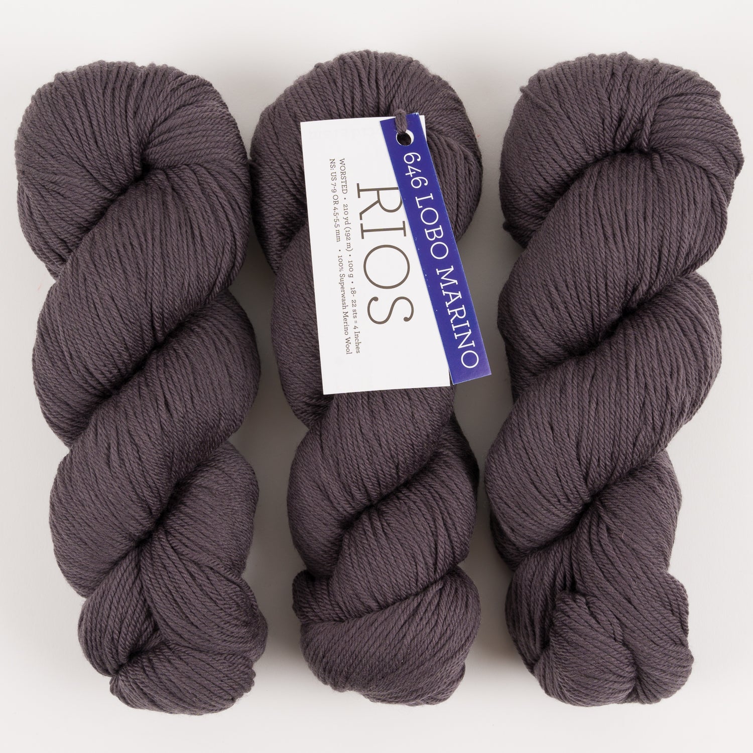 Malabrigo RIOS - LOBO MARINO Merino wool Worsted grey Yarn
