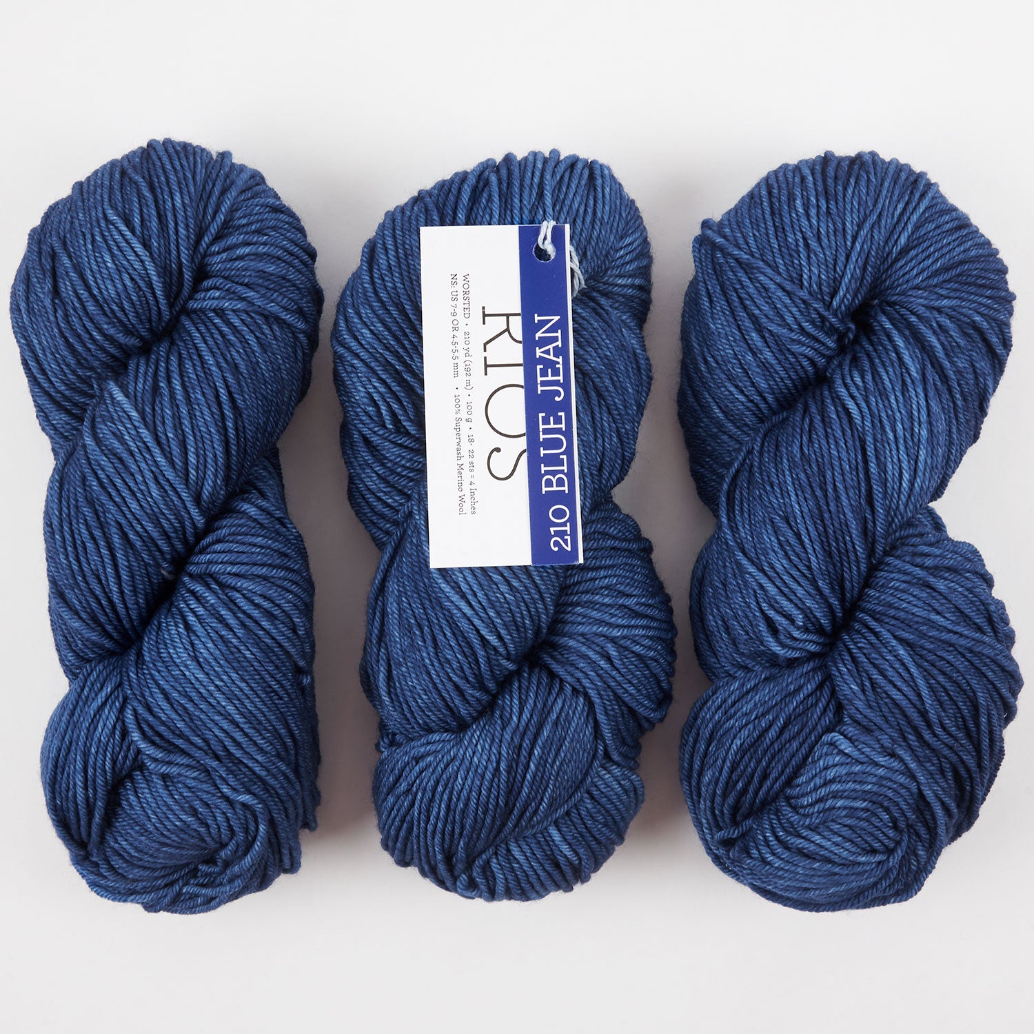 Malabrigo RIOS - BLUE JEAN Merino wool Worsted blue Yarn