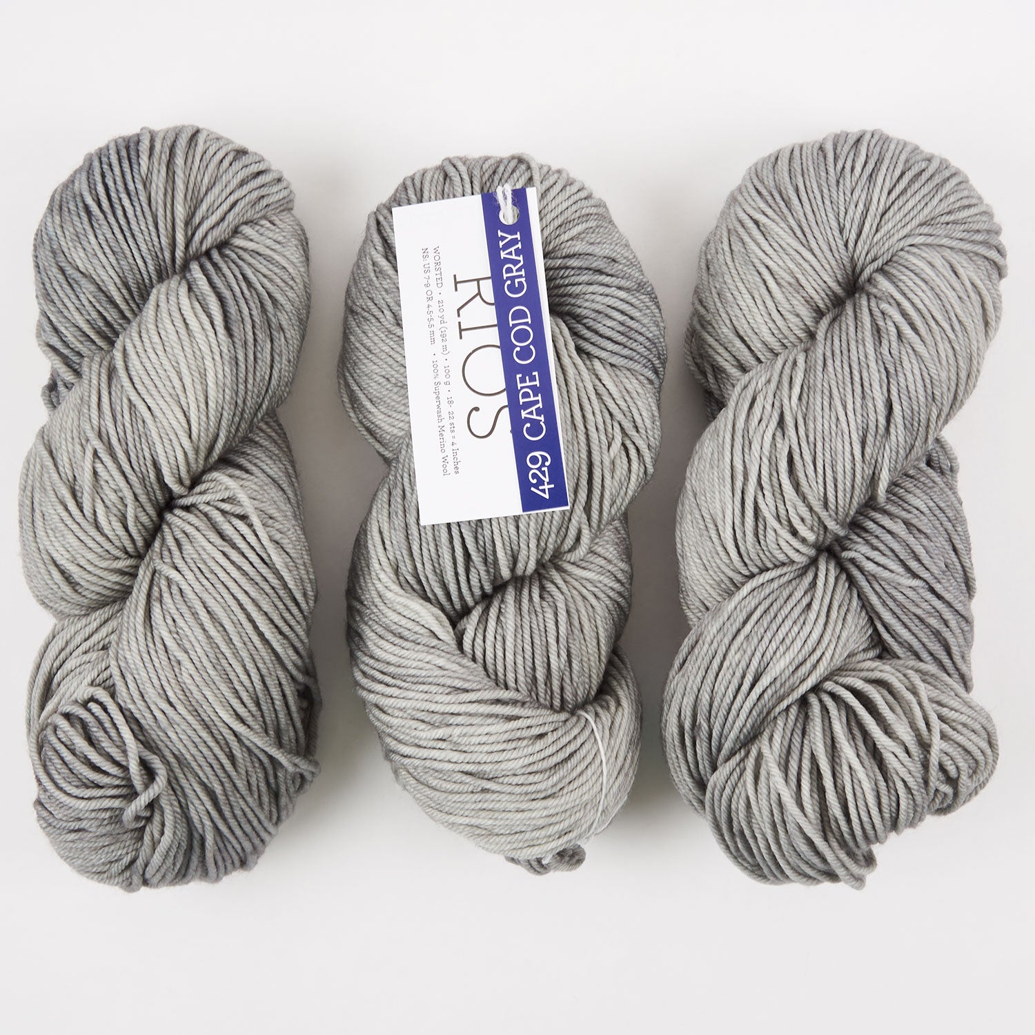 Malabrigo RIOS - CAPE COD GRAY Merino wool Worsted grey Yarn