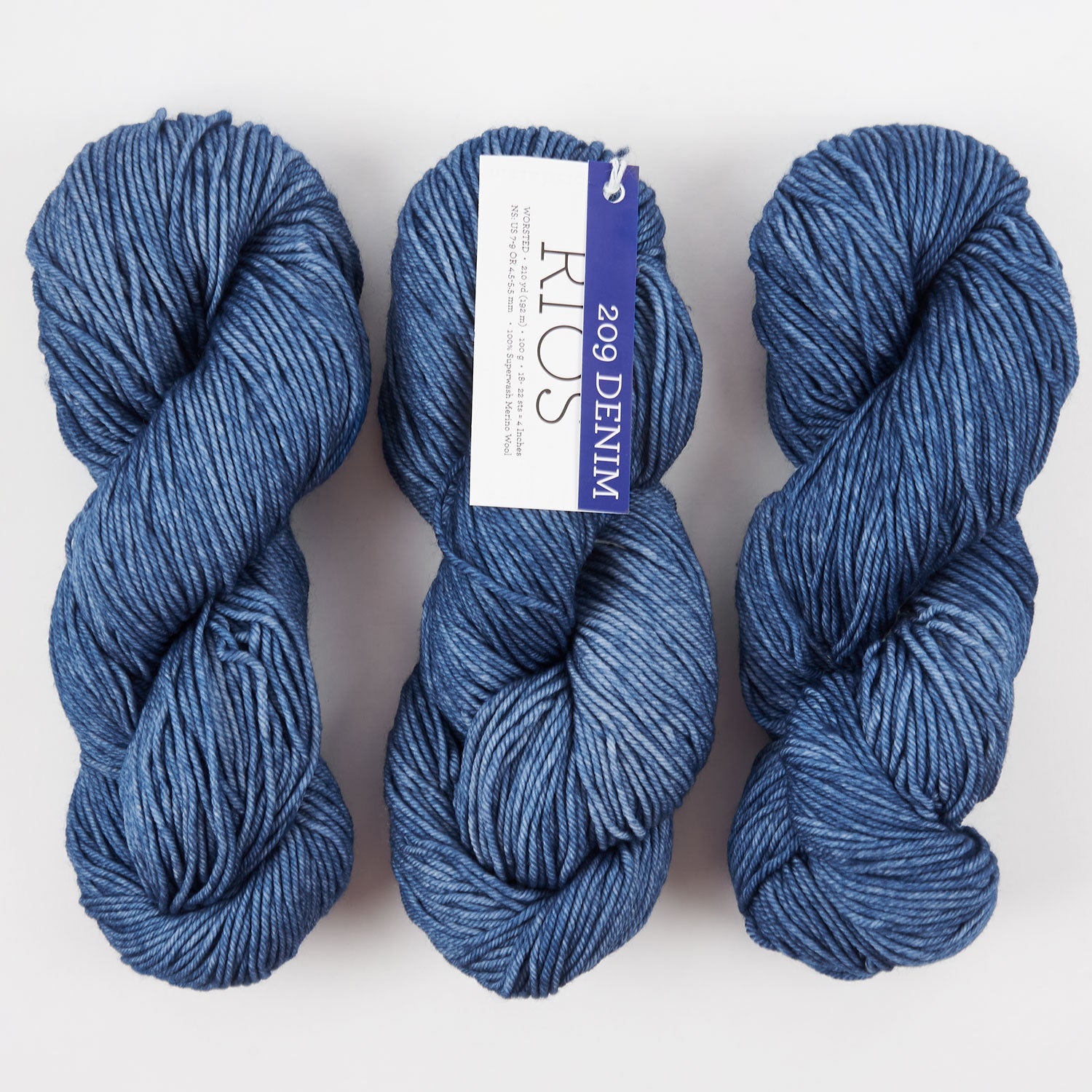 Malabrigo RIOS - DENIM Merino wool Worsted blue Yarn