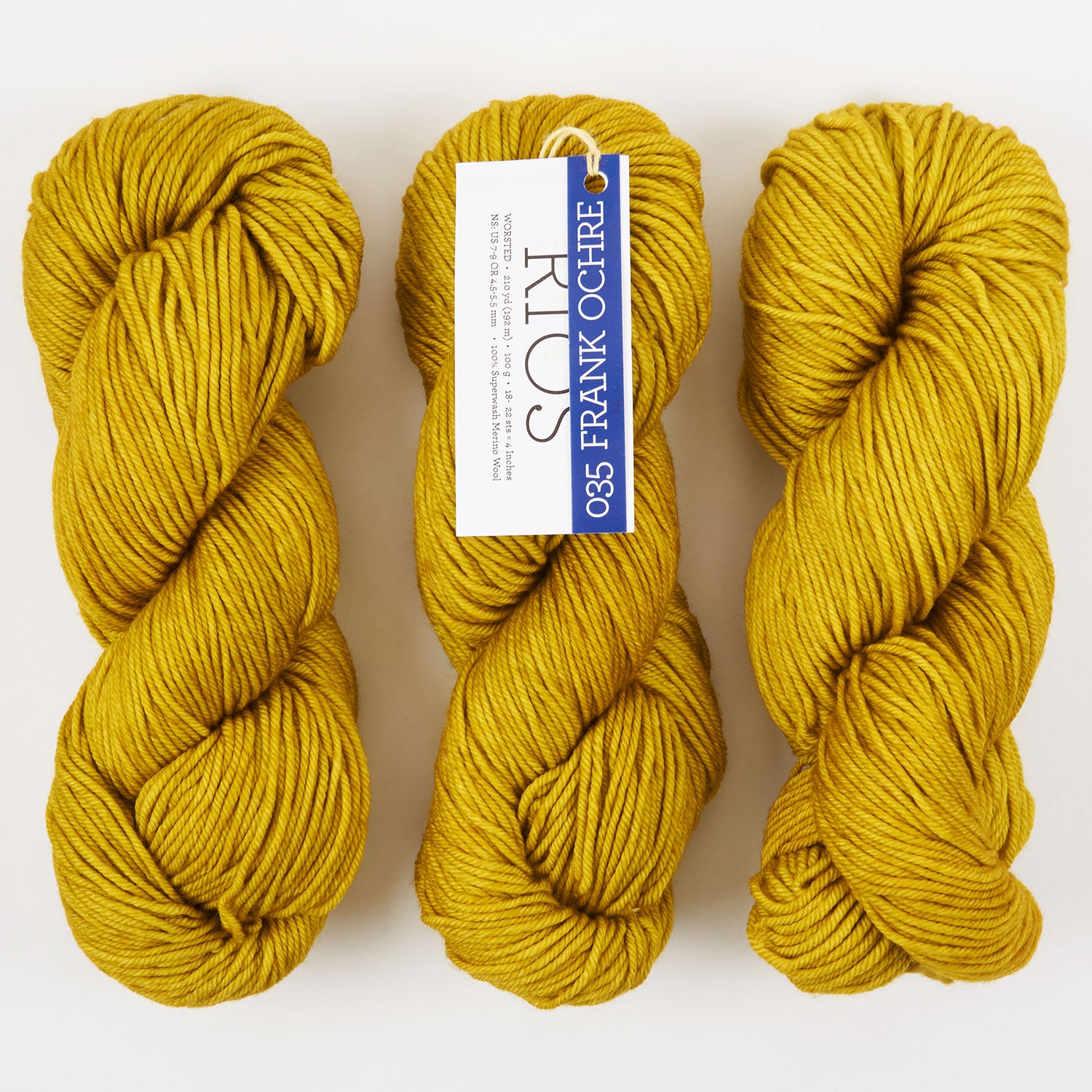 Malabrigo RIOS - FRANK OCHRE Merino wool Worsted yellow Yarn