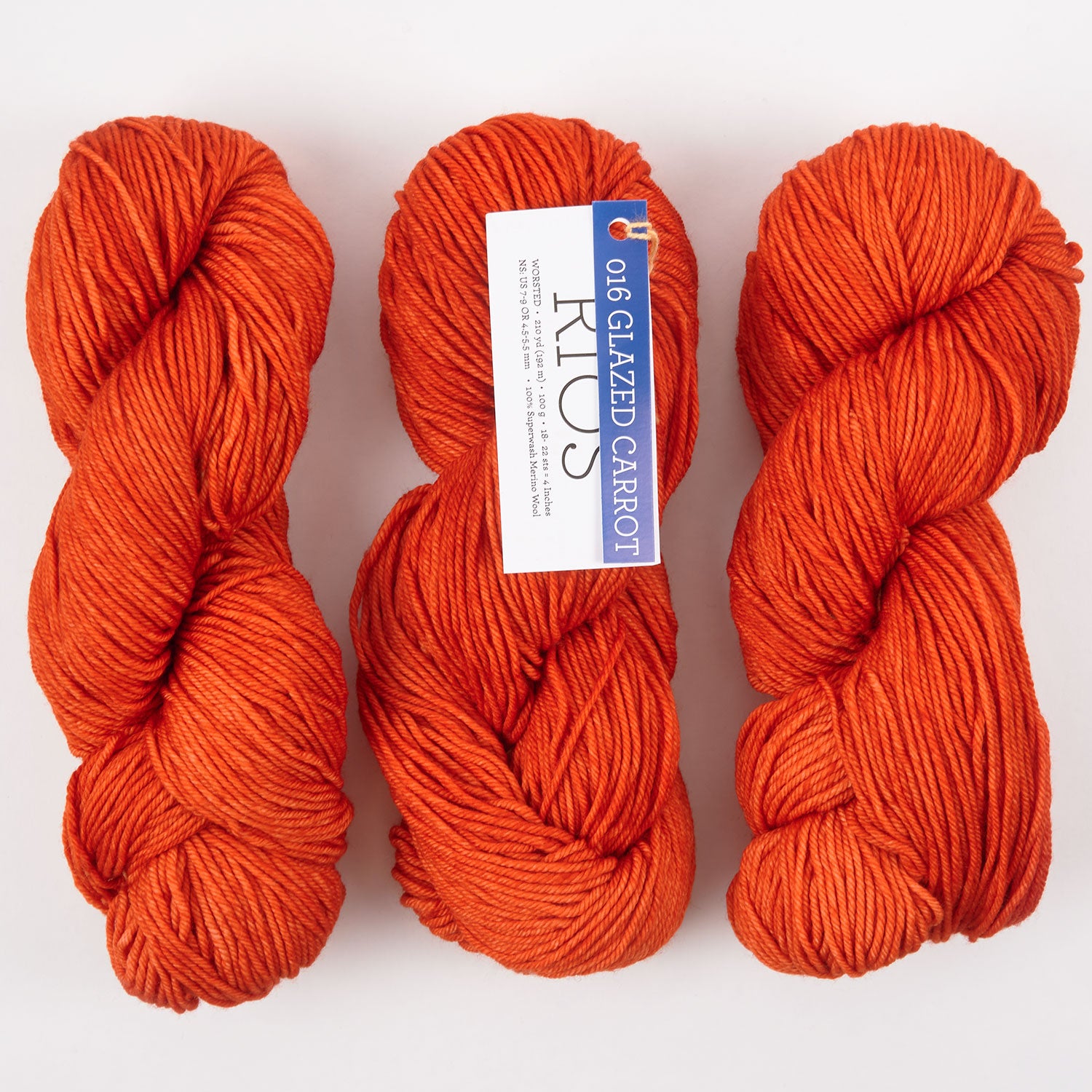 Malabrigo RIOS - GLAZED CARROT Merino wool Worsted orange Yarn