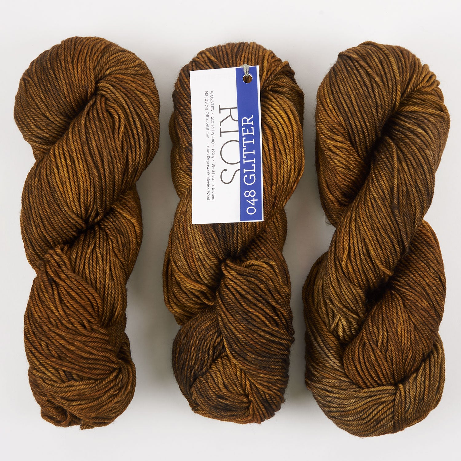 Malabrigo RIOS - GLITTER Merino wool Worsted brown Yarn