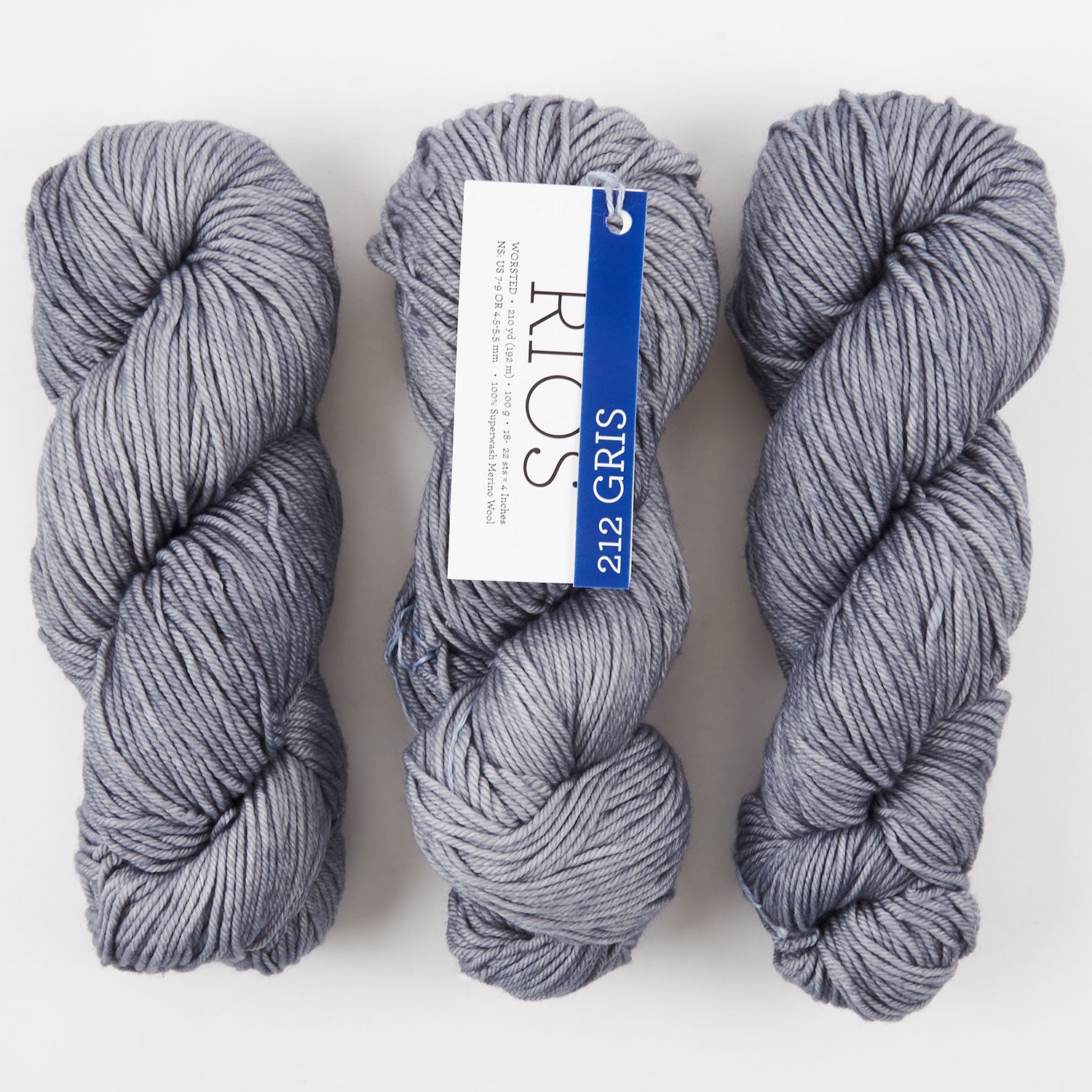 Malabrigo RIOS - GRIS Merino wool Worsted grey Yarn