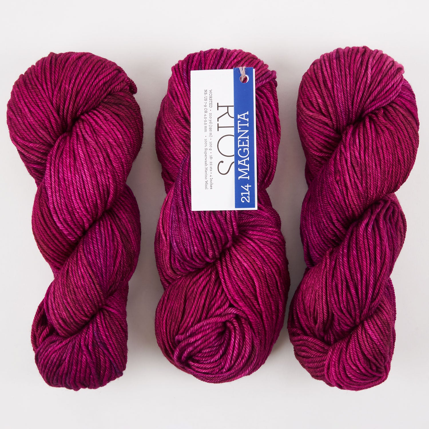Malabrigo RIOS - MAGENTA Merino wool Worsted pink Yarn