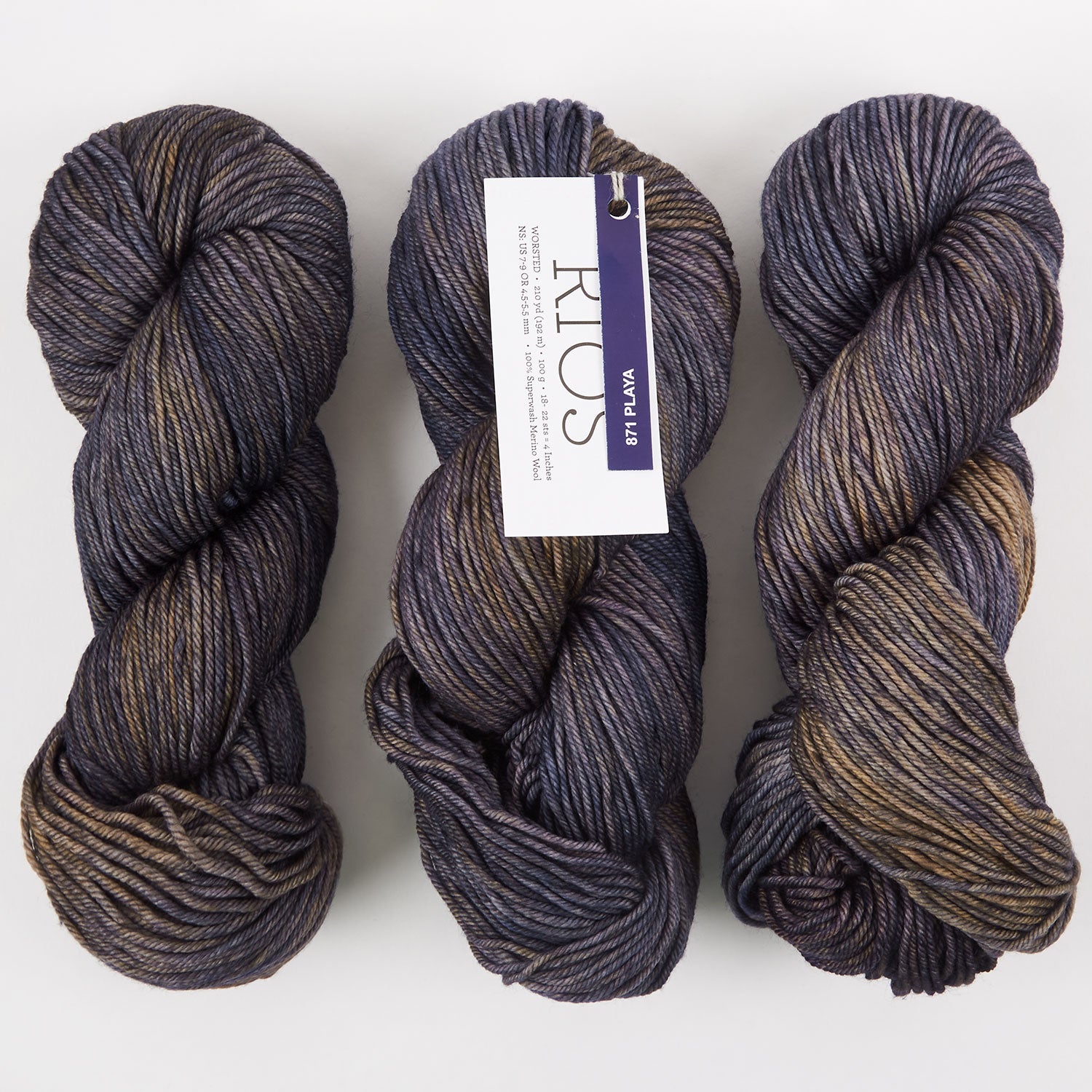 Malabrigo RIOS - PLAYA Merino wool Worsted grey multicolour Yarn