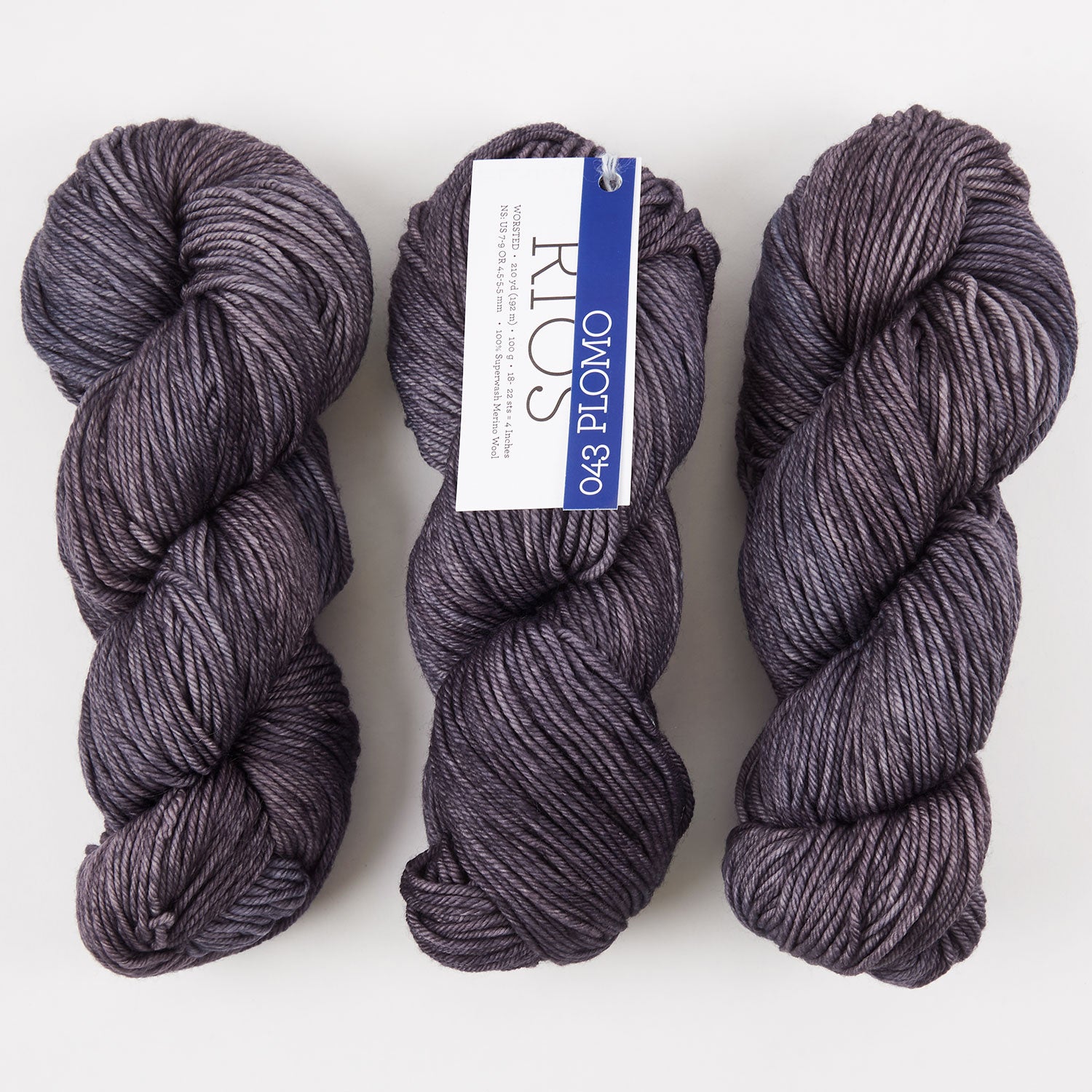 Malabrigo RIOS - PLOMO Merino wool Worsted grey Yarn