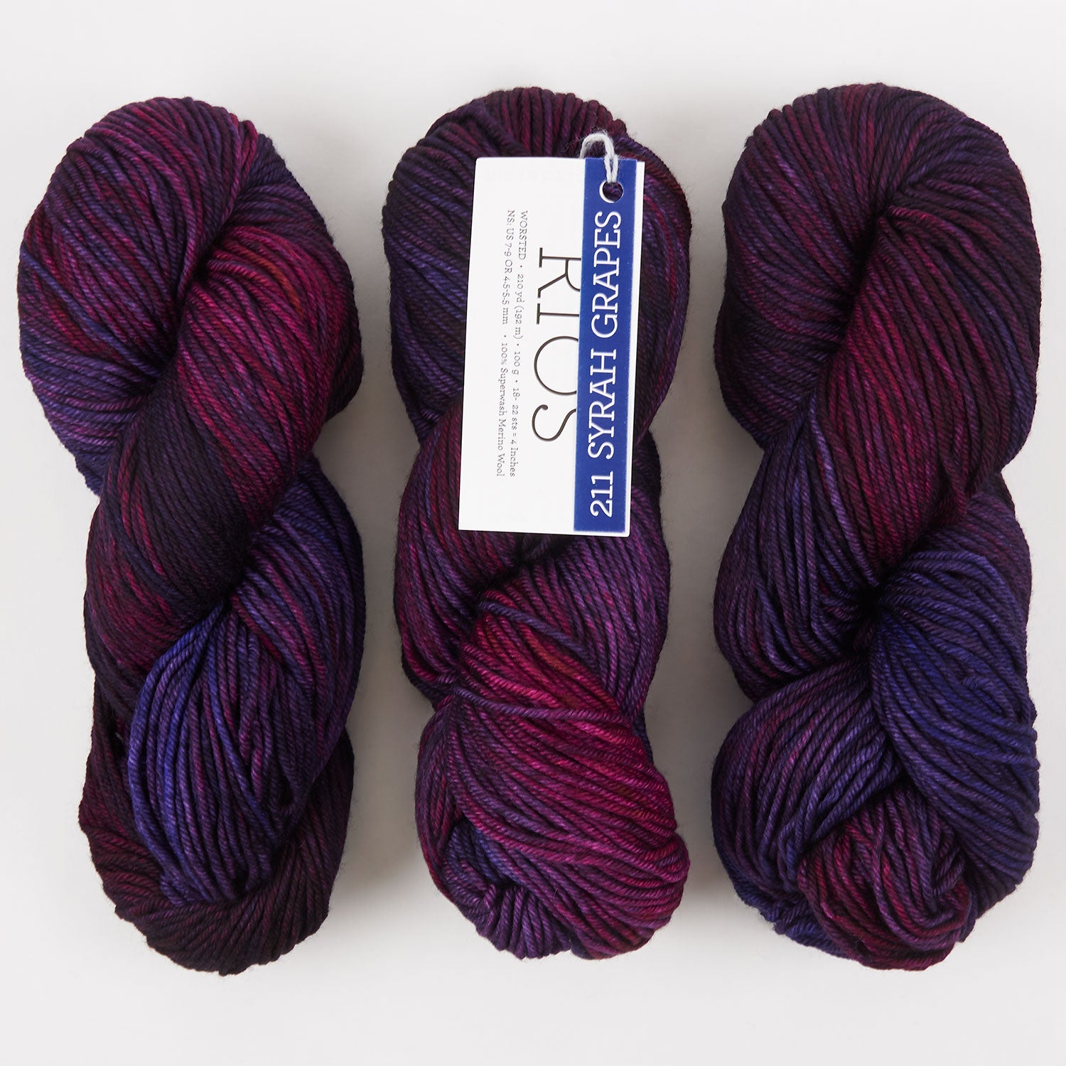 Malabrigo RIOS - SYRAH GRAPES Merino wool Worsted purple multicolour Yarn