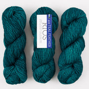 Malabrigo RIOS - TEAL FEATHER Merino wool Worsted blue Yarn