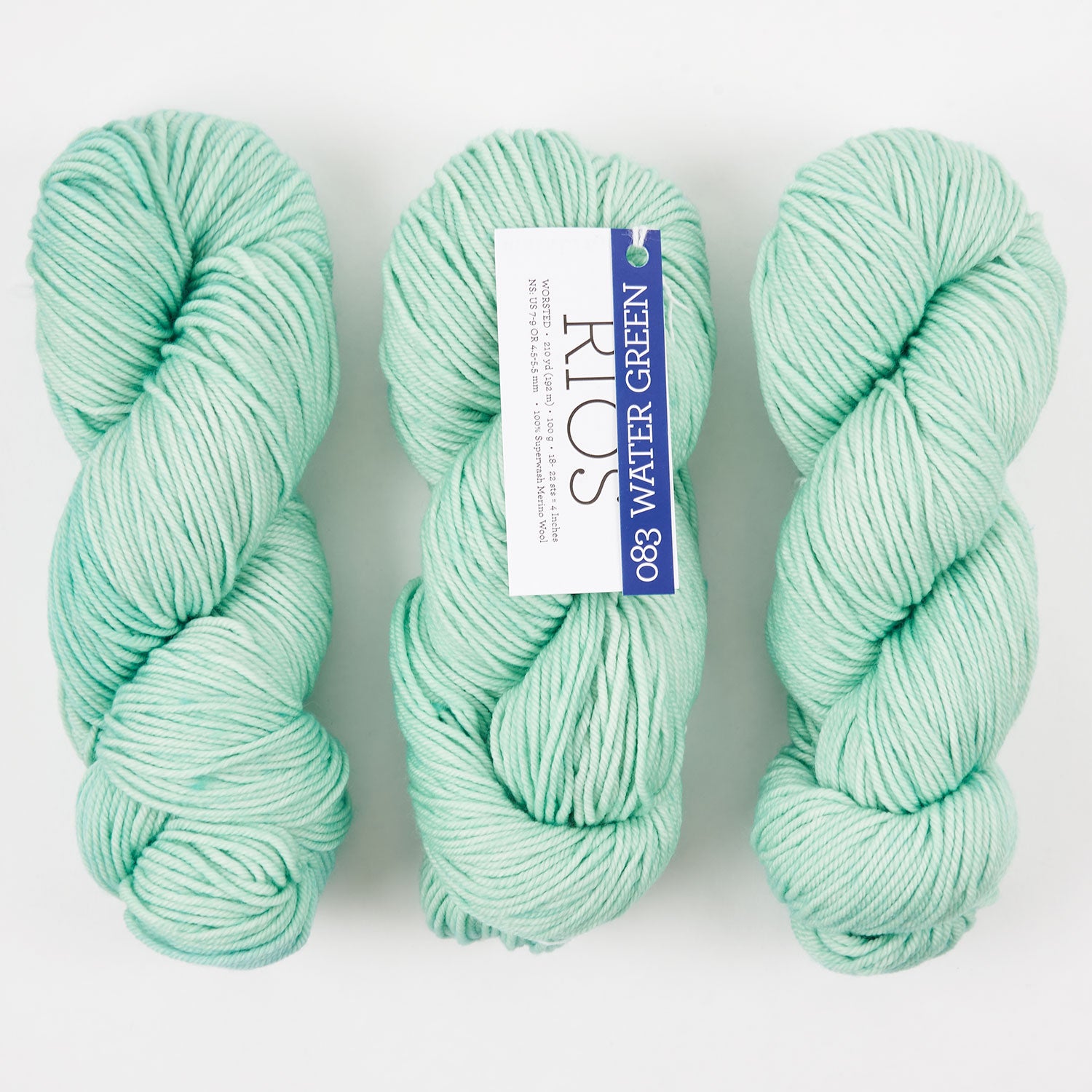 Malabrigo RIOS - WATER GREEN Merino wool Worsted blue Yarn