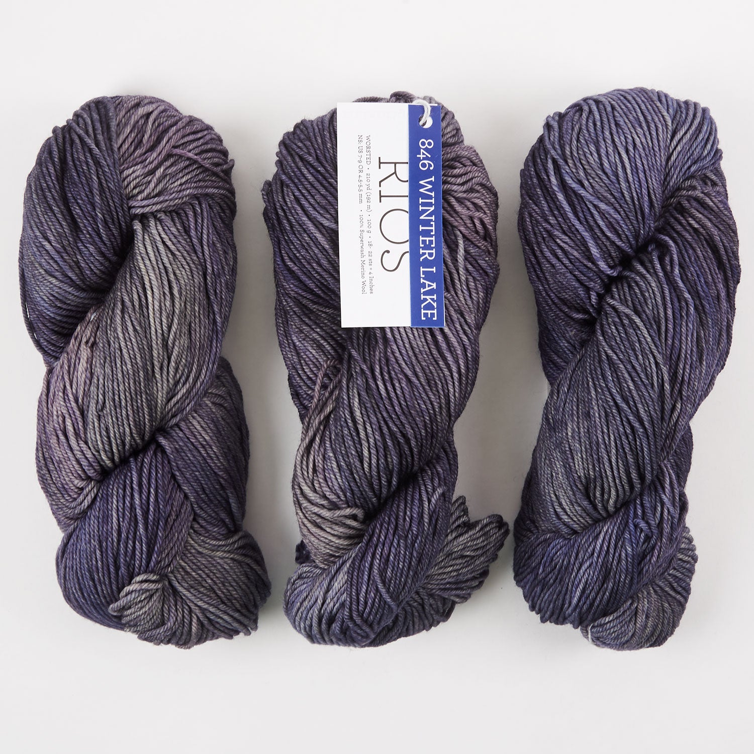 Malabrigo RIOS - WINTER LAKE Merino wool Worsted grey Yarn