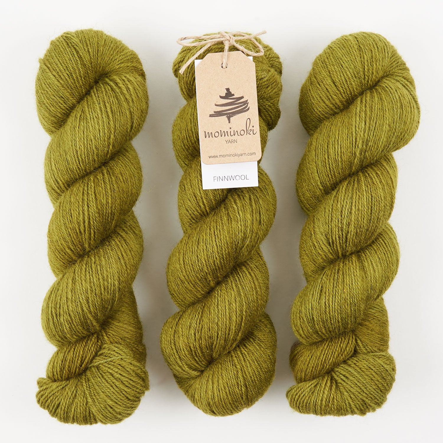 Mominoki Yarn FINNWOOL - KERRY Wool Fingering green Yarn
