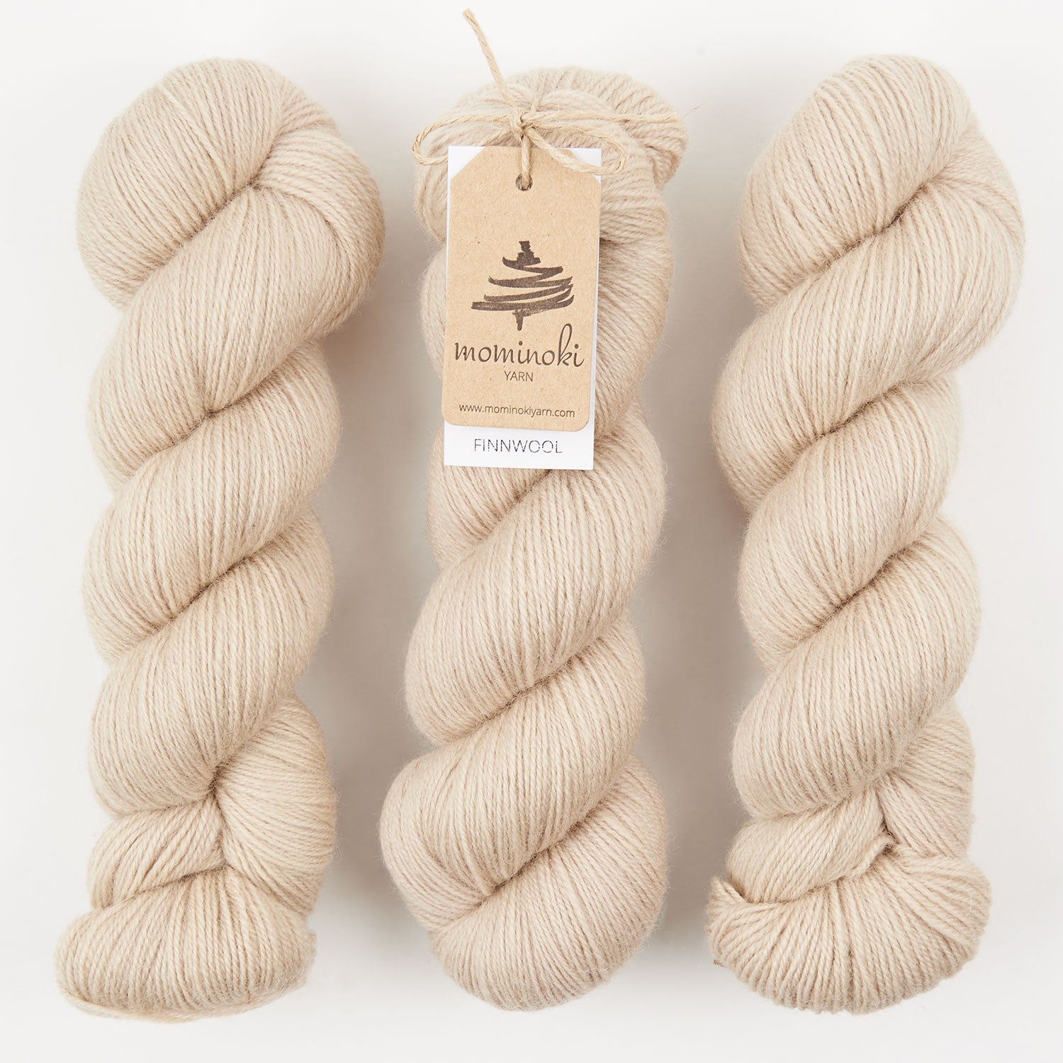 Mominoki Yarn FINNWOOL - MILK TEA Wool Fingering beige Yarn