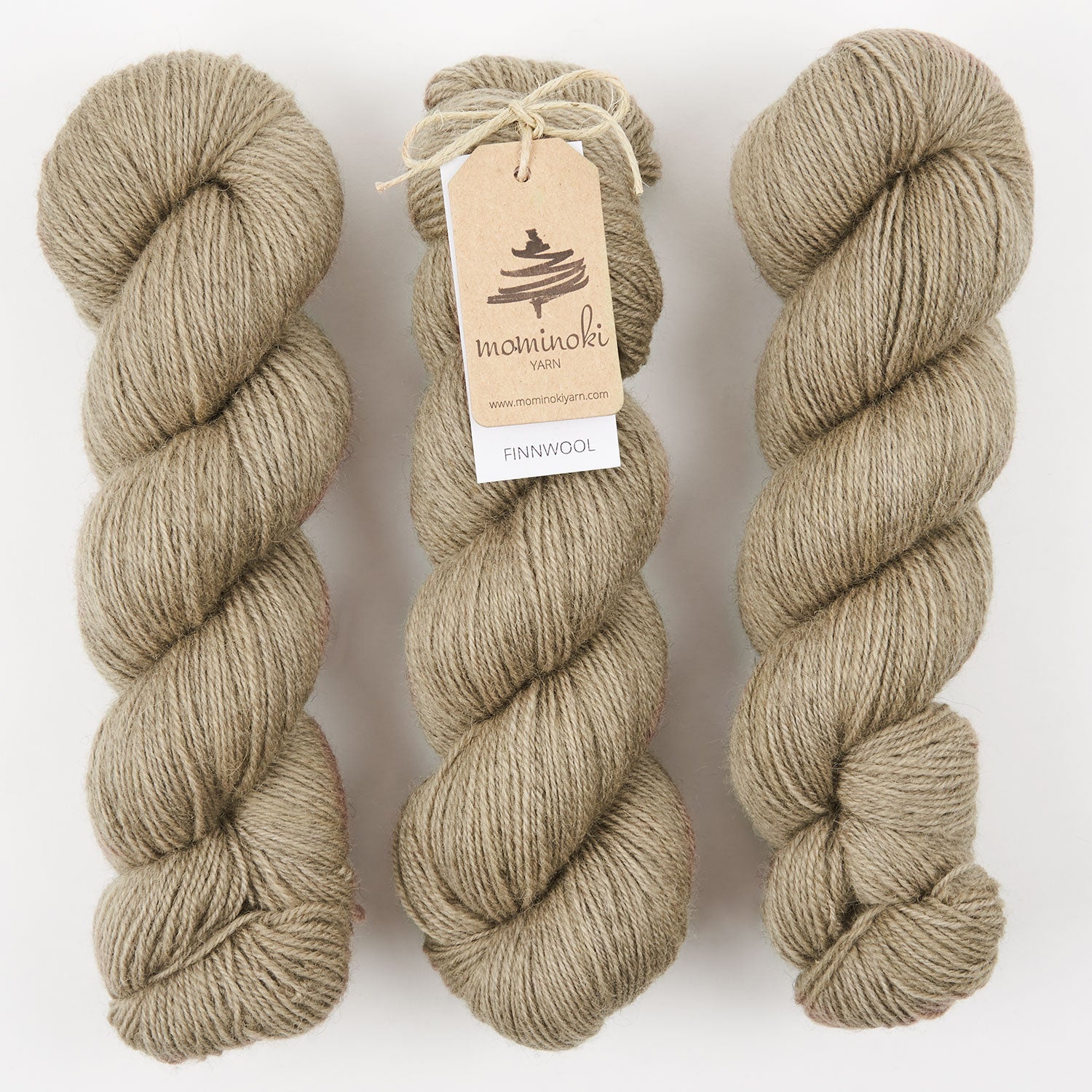 Mominoki Yarn FINNWOOL - MOCHA Wool Fingering beige Yarn