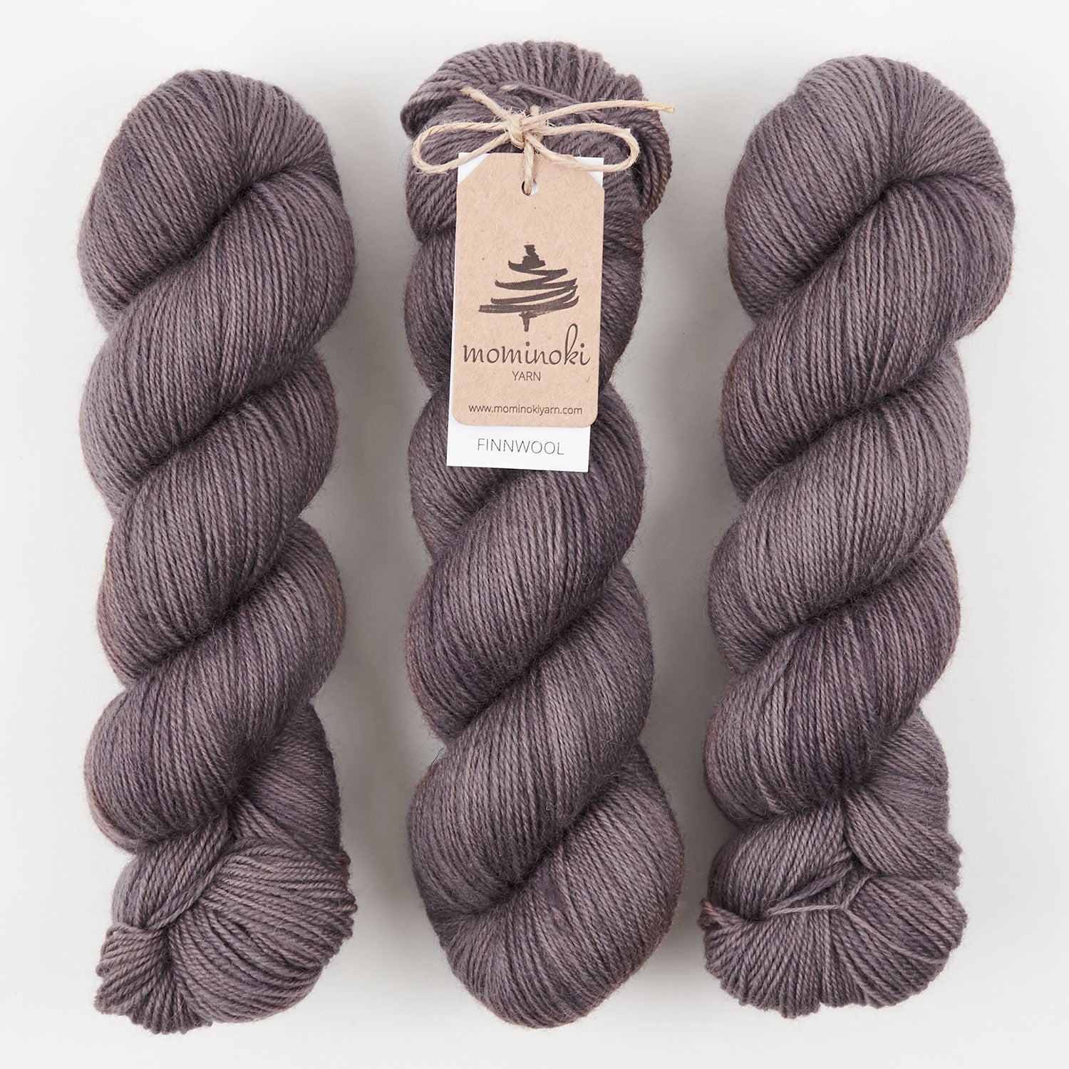 Mominoki Yarn FINNWOOL - PRUNE Wool Fingering purple Yarn