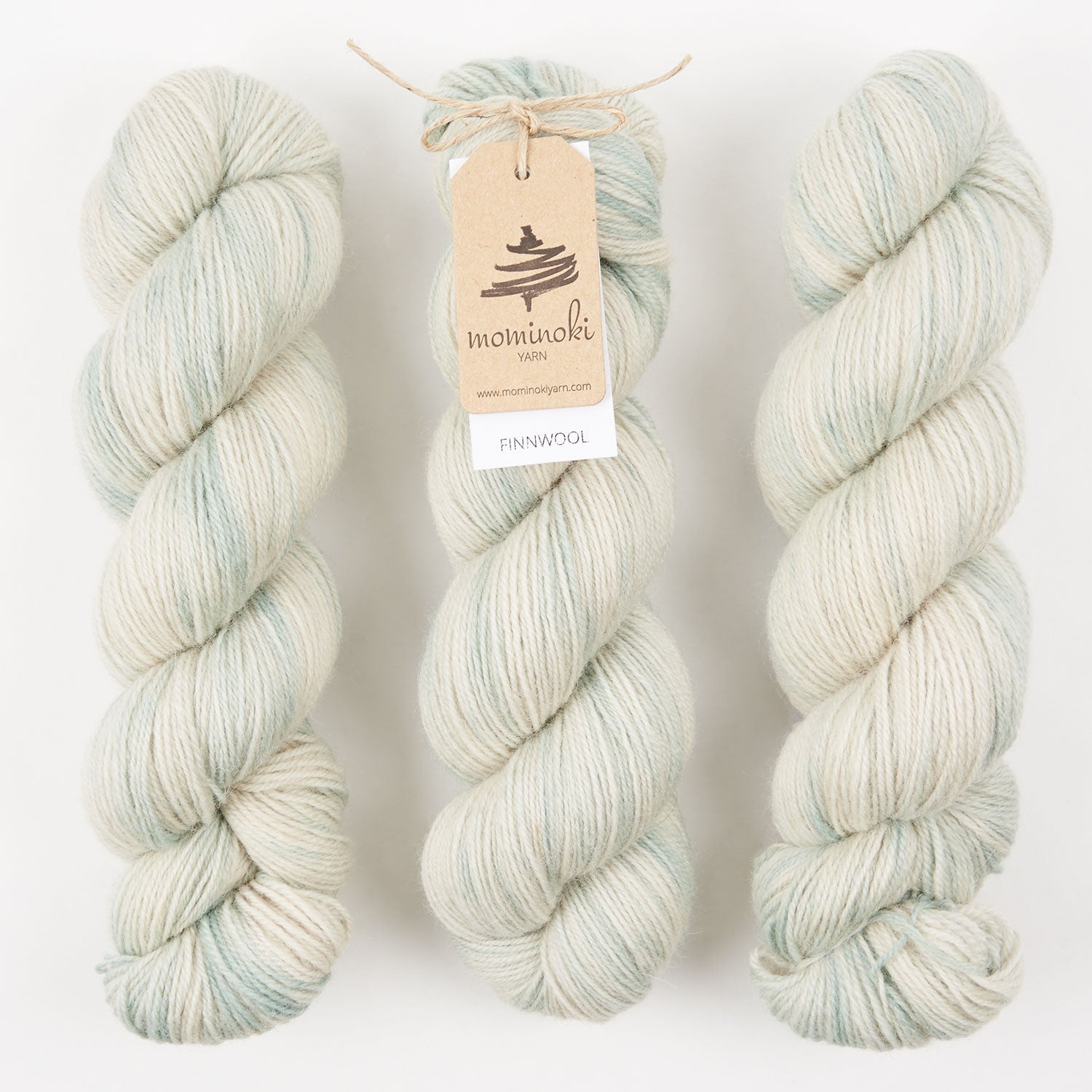 Mominoki Yarn FINNWOOL - SILVER BIRCH Wool Fingering white Yarn