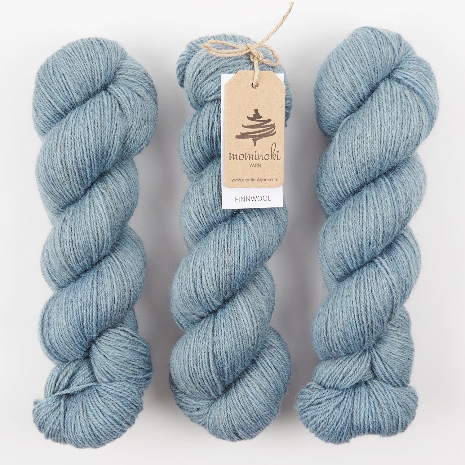 Mominoki Yarn FINNWOOL - STEEL BLUE Wool Fingering blue Yarn