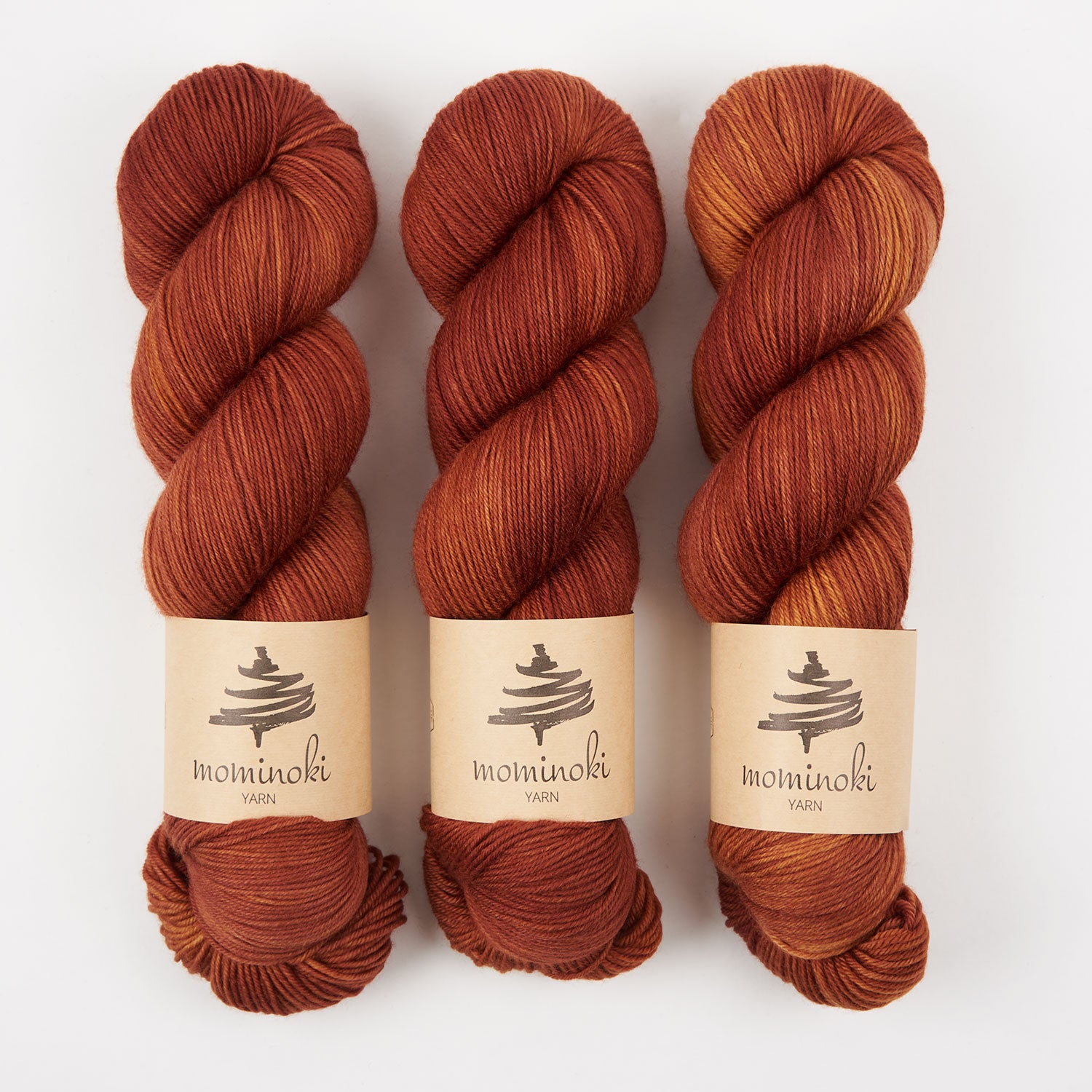 Mominoki Yarn SOCK FINE 4PLY - BRICK Polyamide Merino wool Fingering brown Yarn