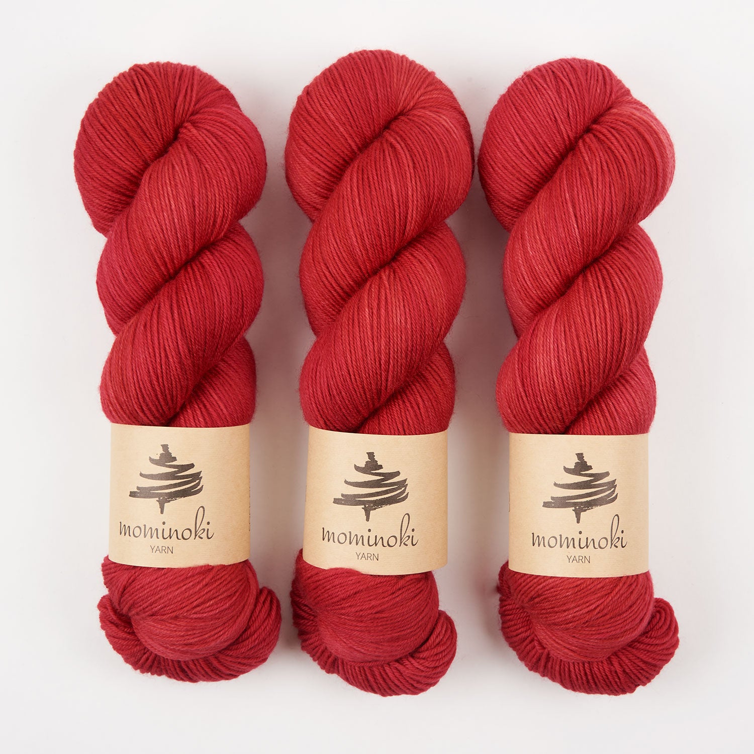 Mominoki Yarn SOCK FINE 4PLY - CARMINE RED Polyamide Merino wool Fingering red Yarn