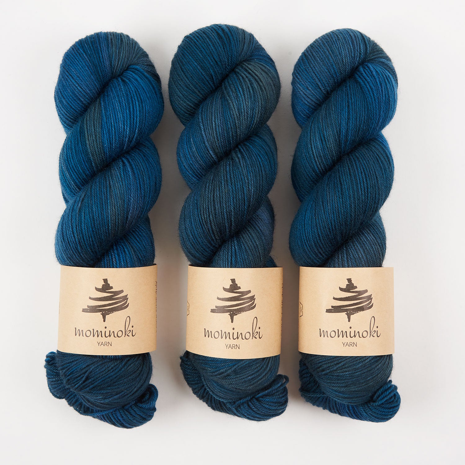 Mominoki Yarn SOCK FINE 4PLY - OCEAN Polyamide Merino wool Fingering blue Yarn