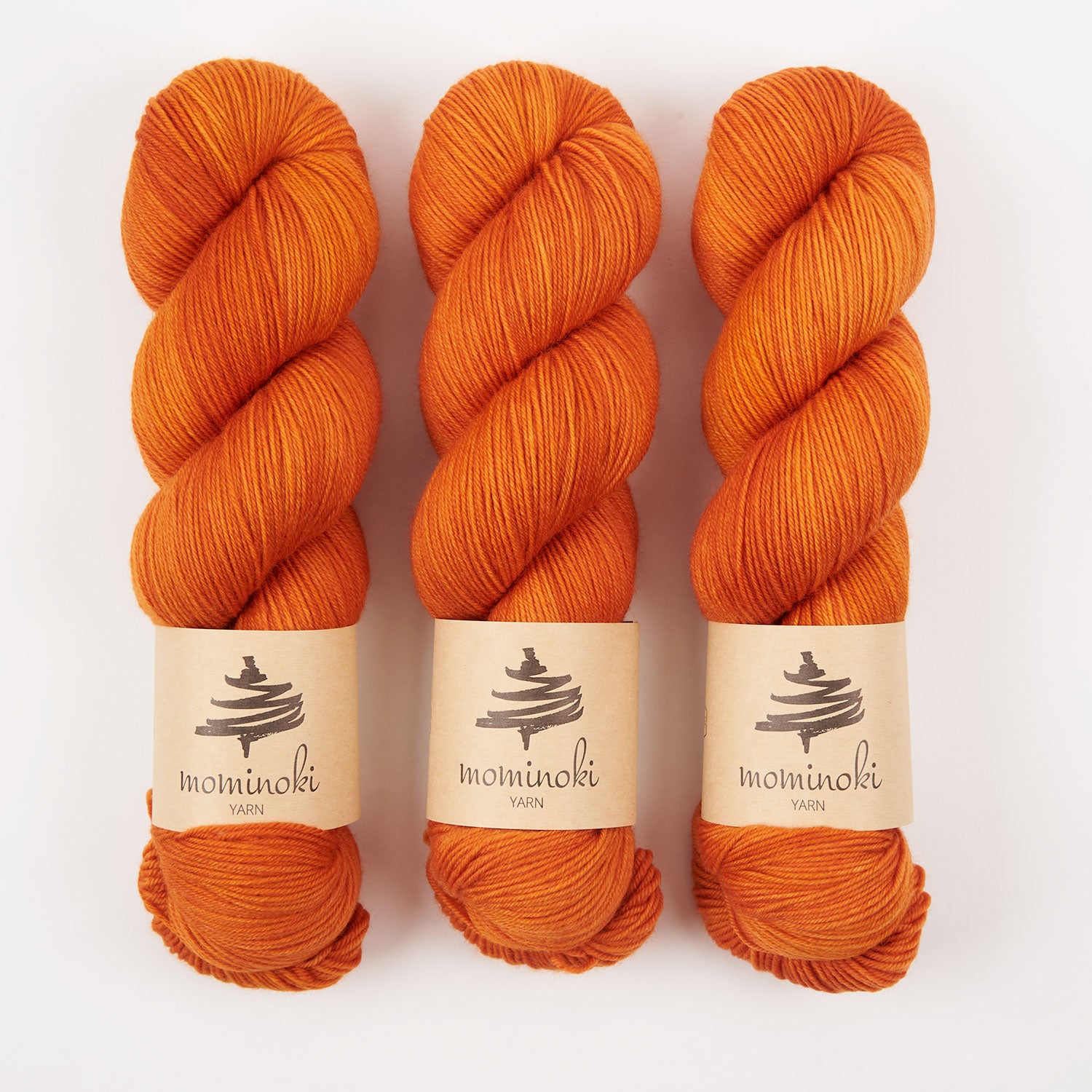 Mominoki Yarn SOCK FINE 4PLY - ORANGE COSMOS Polyamide Merino wool Fingering orange Yarn