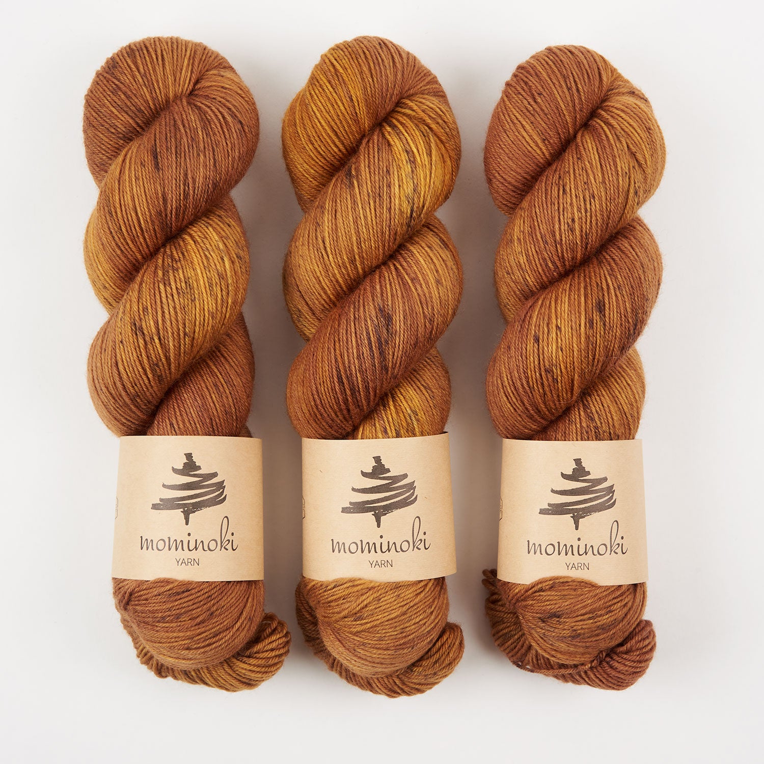 Mominoki Yarn SOCK FINE 4PLY - SABI Polyamide Merino wool Fingering brown orange Yarn