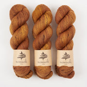 Mominoki Yarn SOCK FINE 4PLY - SABI Polyamide Merino wool Fingering brown orange Yarn