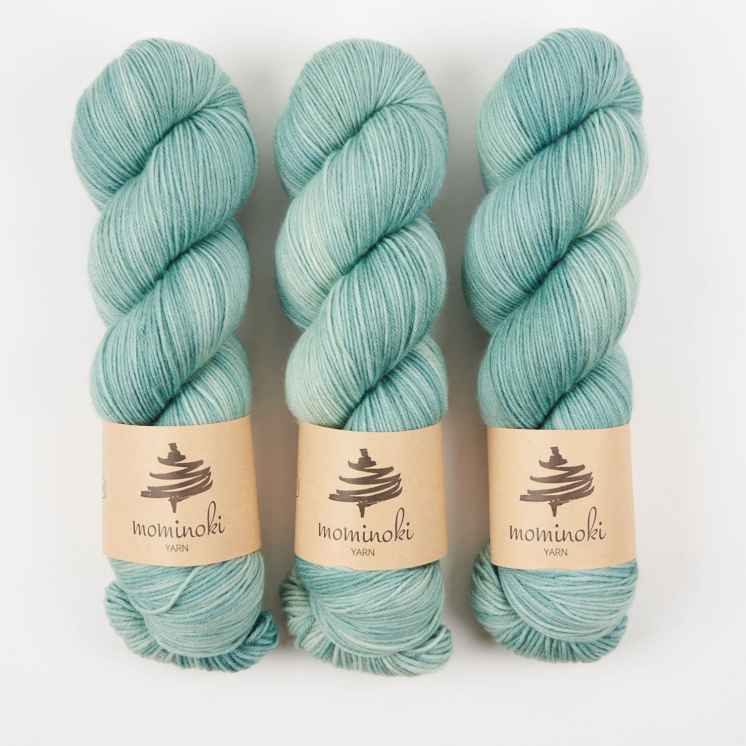 Mominoki Yarn SOCK FINE 4PLY - SAGE Polyamide Merino wool Fingering green Yarn