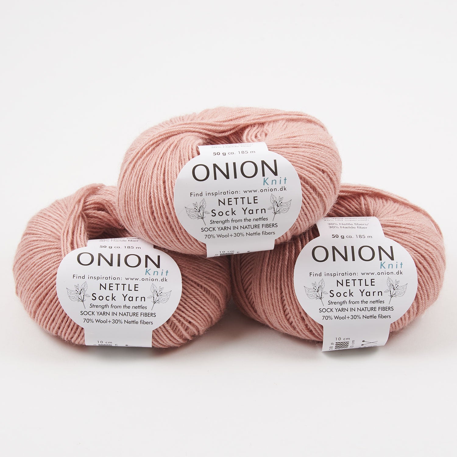 ONION NETTLE SOCK - V1004 LAKS Merino wool Nettle Fingering pink Yarn