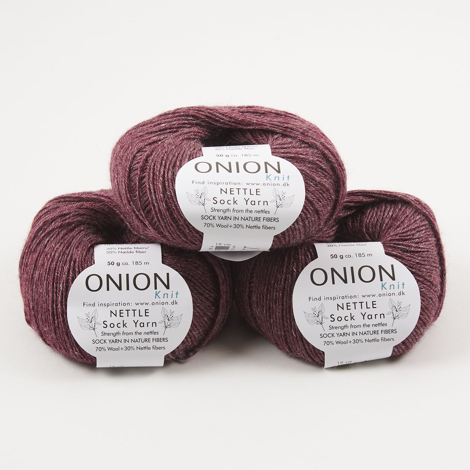 ONION NETTLE SOCK - V1023 BLOMME Merino wool Nettle Fingering purple Yarn