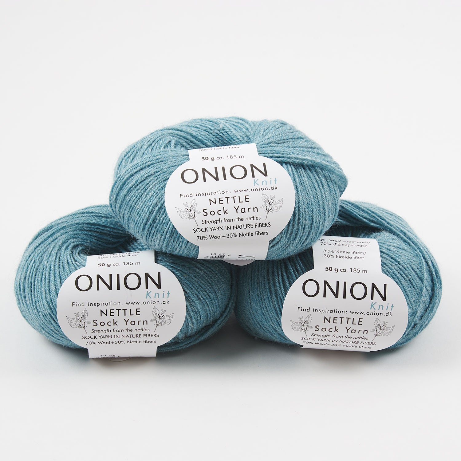 ONION NETTLE SOCK - V1025 PETROL Merino wool Nettle Fingering blue Yarn