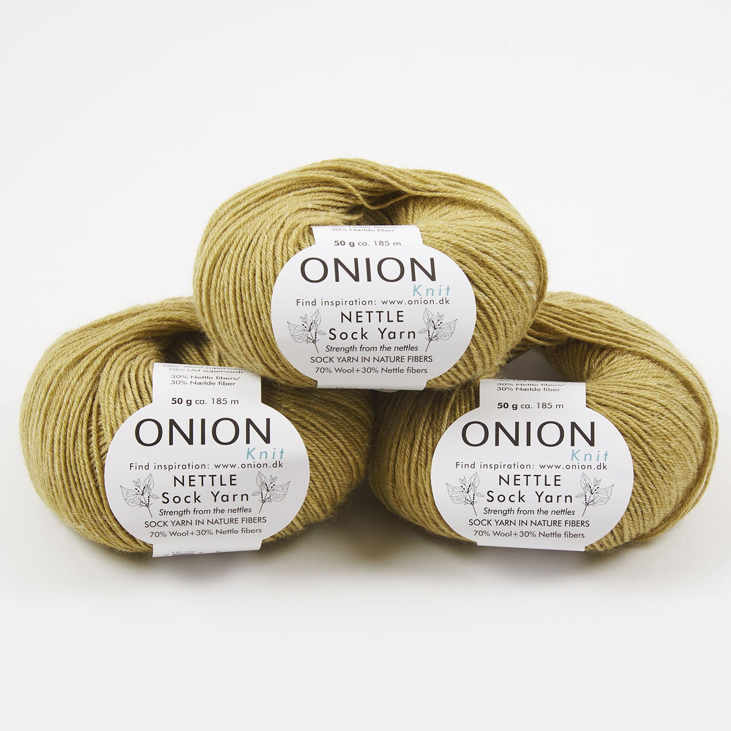 ONION NETTLE SOCK - V1030 OLIVENGRØN Merino wool Nettle Fingering green Yarn