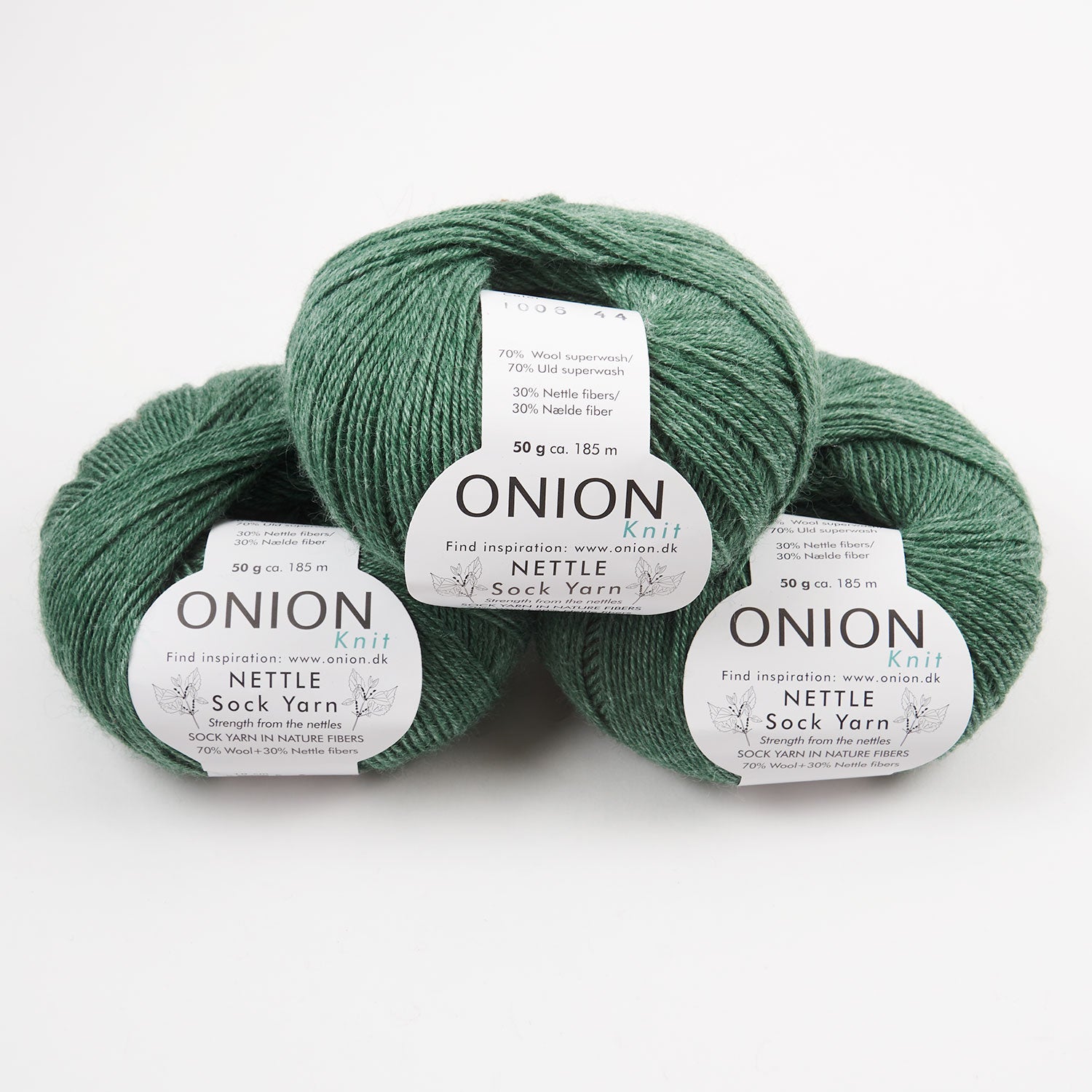 ONION NETTLE SOCK - V1006 GRØN Merino wool Nettle Fingering green Yarn