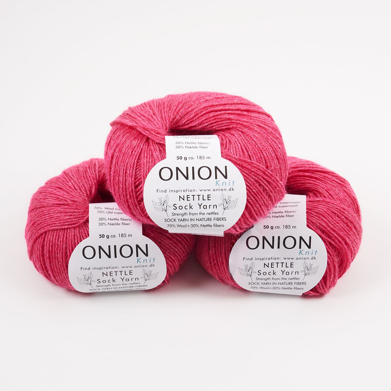 ONION NETTLE SOCK - V1013 PINK Merino wool Nettle Fingering pink Yarn